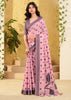 Dusky Pink Woven Linen Silk Saree