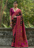 Pirate Black Woven Kashmiri Jamewar Silk Saree