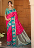 Pink & Green Woven Banarasi SIlk Saree