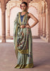 Sage Green Banarasi Digital Printed Silk Saree