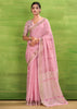 Dusky Pink Woven Linen Silk Saree
