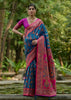 Swedish Blue Woven Kashmiri Jamewar Silk Saree