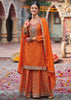 Russet Orange Embroidered Designer Suit Set