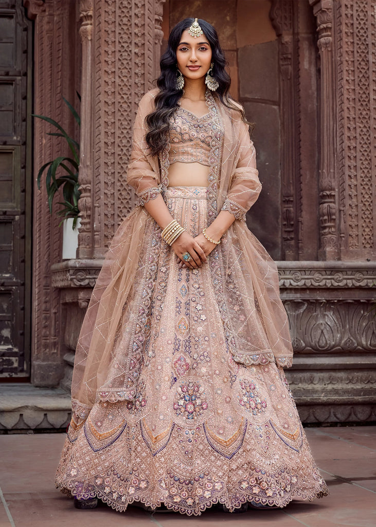 Desert Beige Embroidered Bridal Lehenga