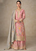 Rose Pink Heavy Embroidered Traditional Palazzo Suit Set
