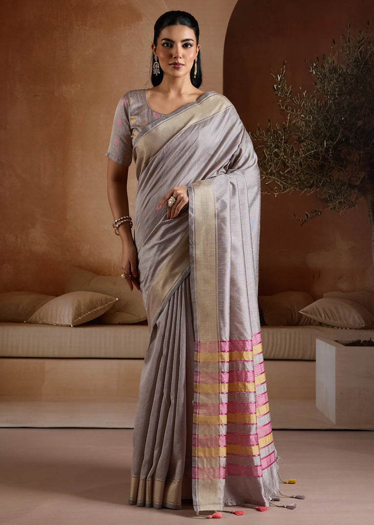 Iris Purple Woven Banarasi Silk Saree