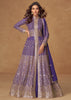 Deep Lavender Embroidered Georgette Anarkali with Dupatta