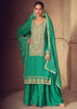 Arcadia Green Embroidered Bandhej Sharara Suit Set