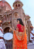 Beautiful saffron orange lehenga with heavy hand embroidery from Banaras (6048978239681)