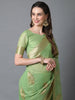 LIME GREEN WOVEN BANARASI SILK SAREE (6868393689281)