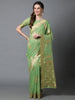 LIME GREEN WOVEN BANARASI SILK SAREE (6868393689281)