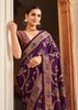Royal Purple Floral Printed Soft Silk Saree