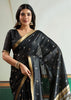 Phantom Black Woven Tussar Silk Saree
