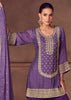 Magic Purple Embroidered Bandhej Sharara Suit Set