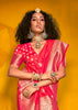 Trendy Red Woven Banarasi Silk Saree