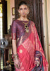 Radiant Rose & Plum Dual Tone Bronze Zari Woven Banarasi Silk Saree