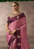 “Exclusive Offer” : Mauve Pink Woven Banarasi Satin Silk Saree