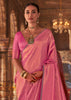 Carnation Pink Woven Kanjivaram Silk Saree