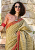 Shadow Green Woven Cotton Linen Saree