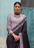 Black And Grey Satin Crepe Printed Silk Saree