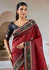 Maroon Red Patola Silk Saree