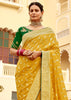 Festive Yellow Woven Banarasi Designer Silk Saree With Embroidered Blouse