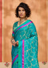 Ceramic Blue Woven Banarasi Silk Saree