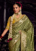 “Exclusive Offer” : Mehandi Green Woven Banarasi Satin Silk Saree