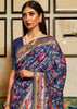 Royal Blue Woven Jamewar Banarasi Saree (5893577179287)