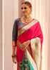 Raspberry Pink Woven Banarasi Silk Saree