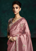 Mauve Pink Designer Tissue Silk Saree With Printed Blouse