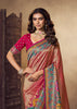 Golden Red Dual Tone Woven Soft Silk Saree