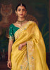Haldi Yellow Woven Embroidered Saree