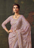 Lavender Purple Designer Tissue Silk Saree