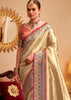 Beige Woven Banarasi Tissue Silk Saree