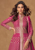 Lilac Rose Embroidered Georgette Anarkali with Dupatta