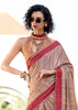 Mauve Beige Woven Cotton Linen Saree