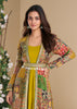 Antique Yellow Shrug Style Anarkali with Embroidered Work