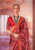 Pink And Red Printed Patola Silk Saree