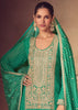 Arcadia Green Embroidered Bandhej Sharara Suit Set