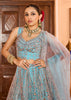 Light Blue Embroidered Net Lehenga