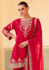 Cherry Red Embroidered Designer Suit Set