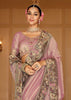 Onion Pink Designer Embroidered Silk Saree