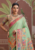 Pista Green Woven Cotton Kashmiri Jamewar Saree
