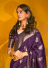 Mulberry Purple Woven Banarasi Silk Saree