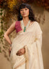 Snow White Woven Cotton Silk Saree