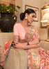 MUTLICOLORED FLORAL PEACH WOVEN JAMEWAR BANARASI SAREE (7182439186625)