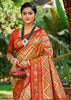 Festive Red Dual Tone Woven Banarasi Silk Saree