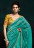 Tropical Green Designer Tissue Silk Saree With Printed Blouse