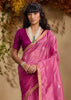 Carmine Pink Woven Cotton Silk Saree